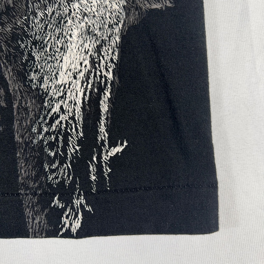 Vintage Wolf Moon Graphic T-Shirt AOP Single Stitch Large Black USA - Picture 3 of 9